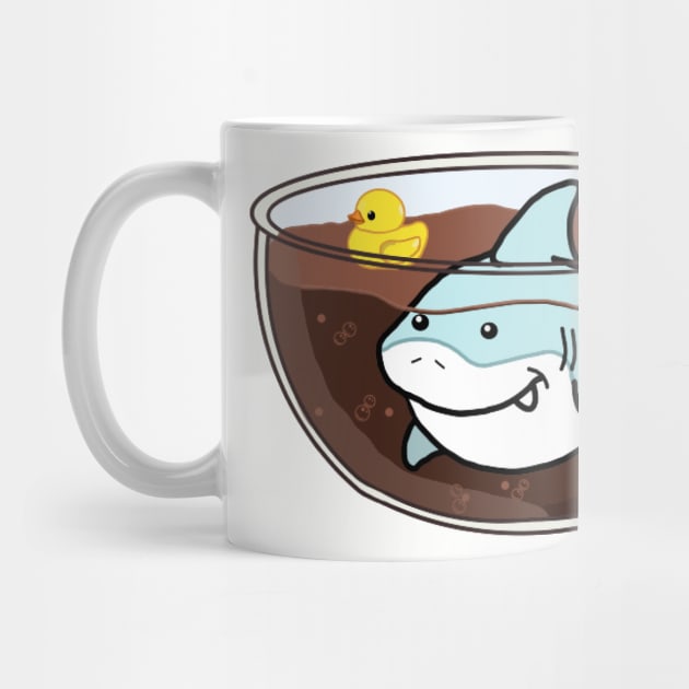 Jawva (Cute Shark Swimming in Coffee) by Octopus Cafe